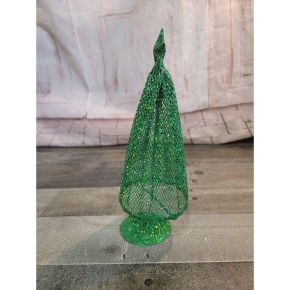 Green metal xmas tree star decor glittery - Picture 3 of 5